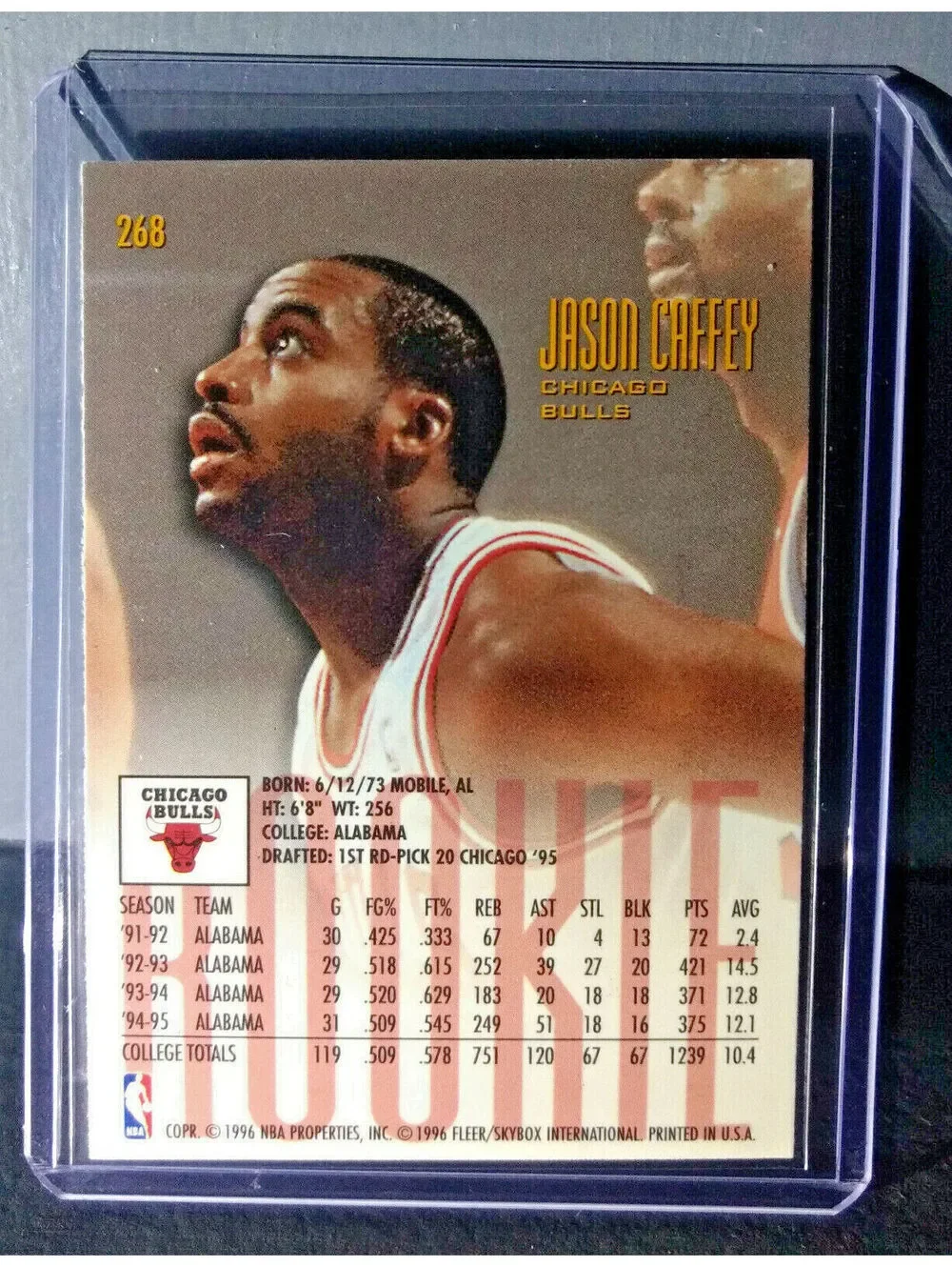 1995-96 Jason Caffey Fleer Ultra #268 Rookie Basketball Card